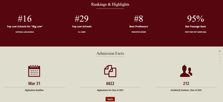 The Boston College Law School website