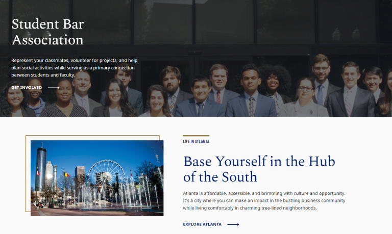 The Emory Law School website