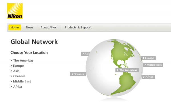 A screenshot of the Nikon Global Network