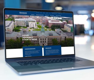 The Simmons University website displayed on a laptop