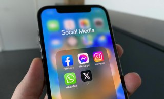 Social media app icons on an iphone