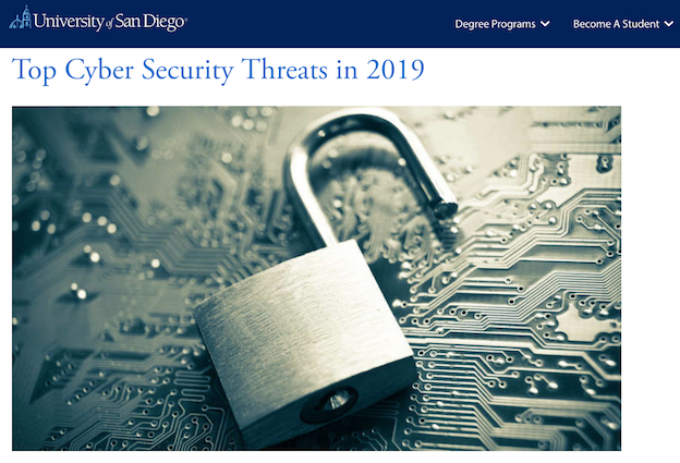 Screenshot of Cyber Security blog post