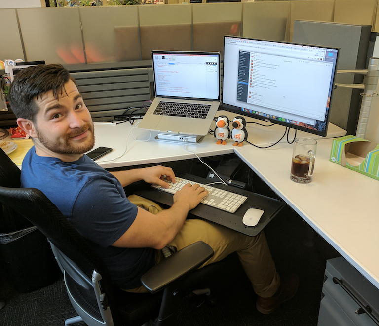 developer at desk