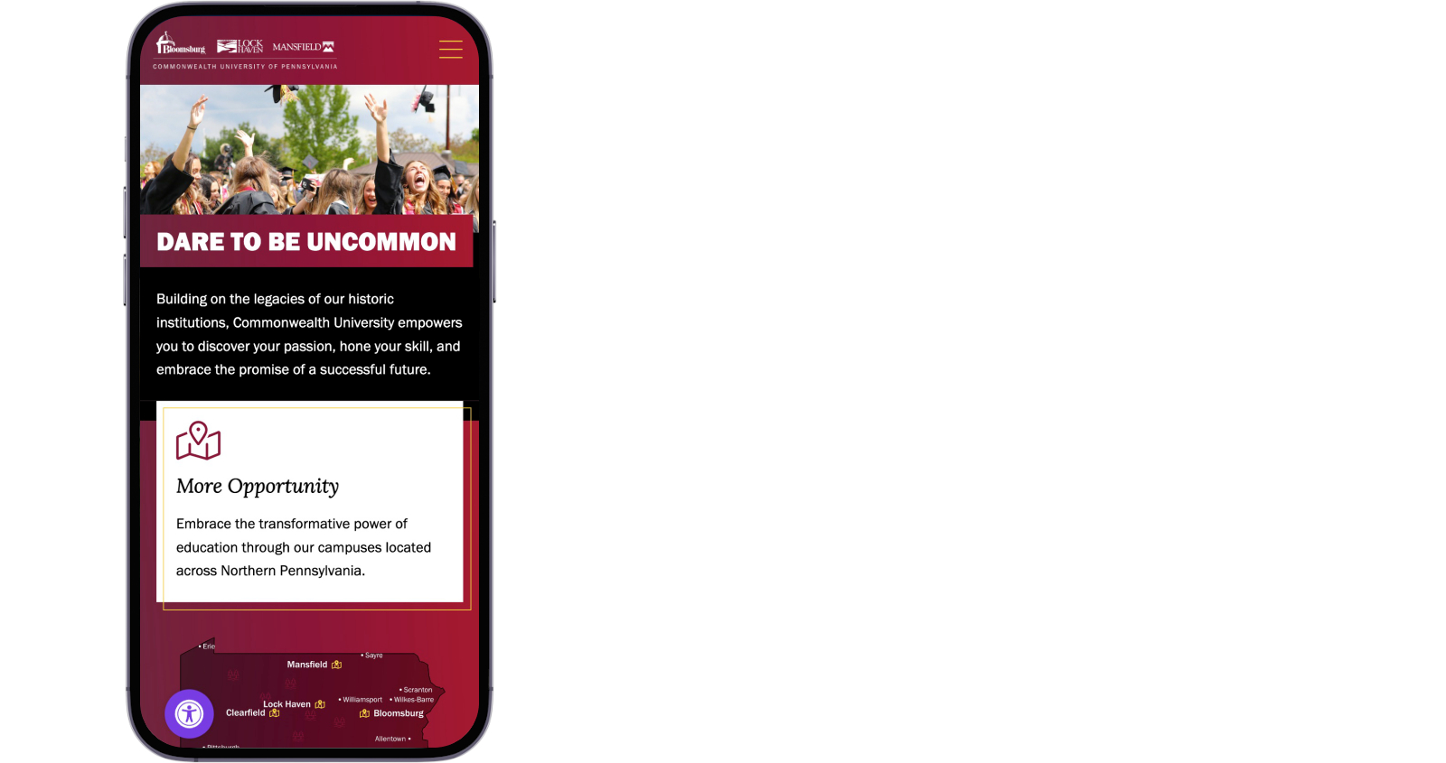 The Commonwealth website displayed on a mobile device
