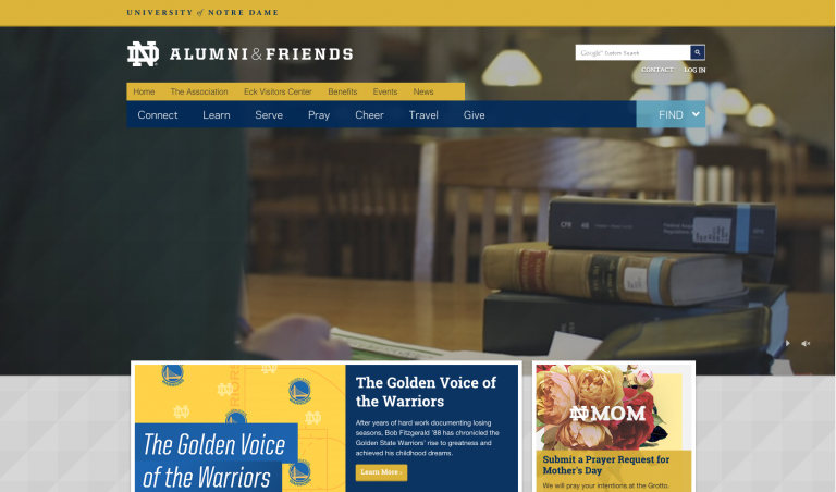 image of Notre Dame's Alumni page