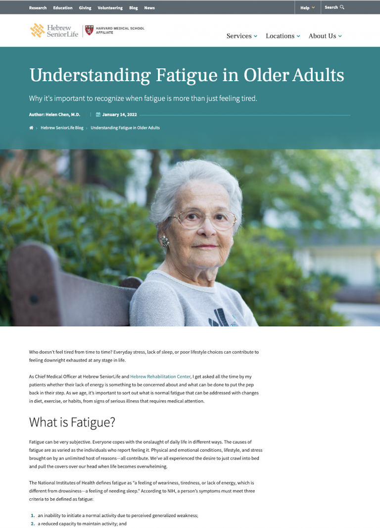 Understanding Fatigue in Older Adults