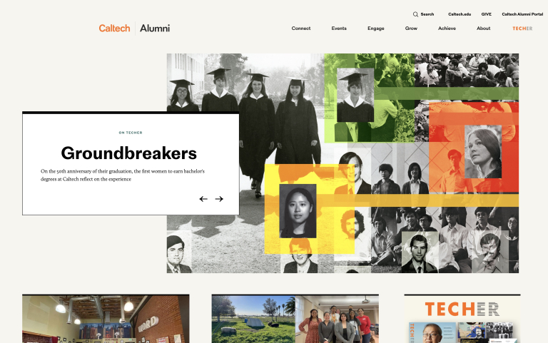 The Caltech alumni site homepage