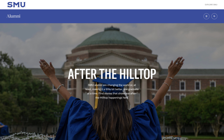 The SMU alumni site homepage