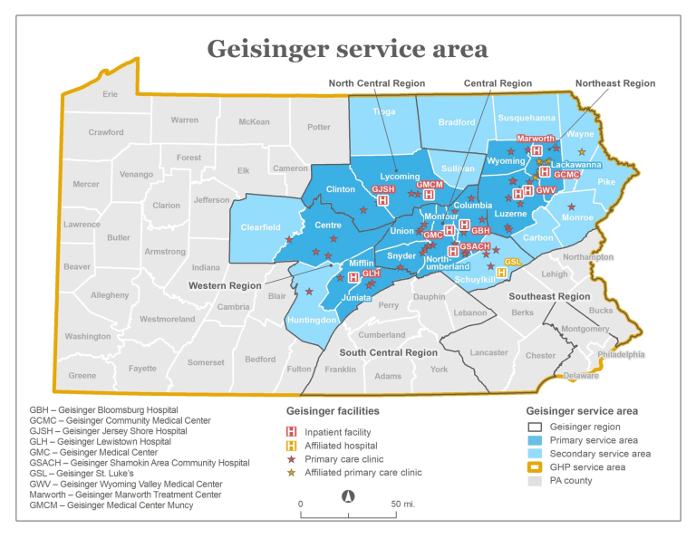 Geisinger's service area