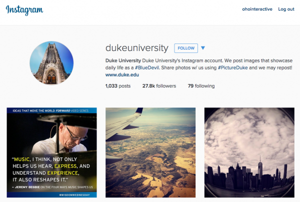 Duke Instagram post