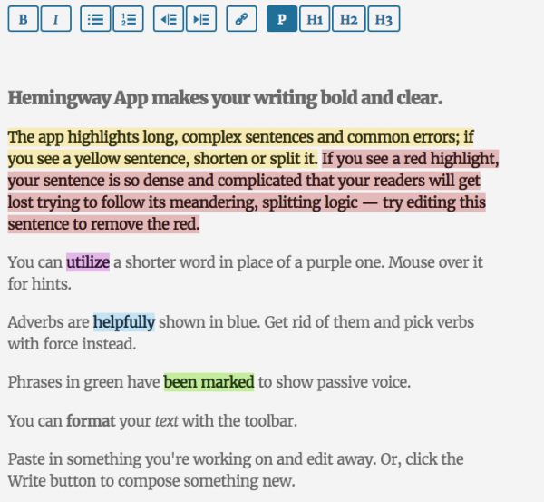 image of Hemmingway editor