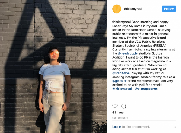 image of girl with text to the right on a social media post