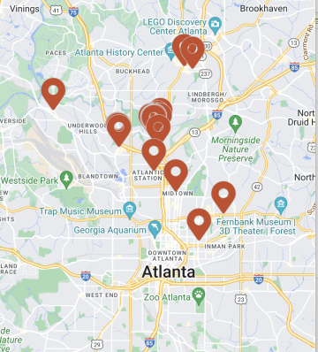 Piedmont's Atlanta-area locations