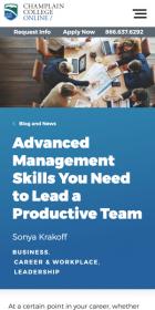 Advanced Management Skills You need to Lead a Productive Team blog post