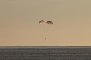 a satellite lands in the ocean