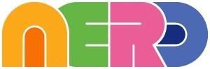Nerd written in colorful letters