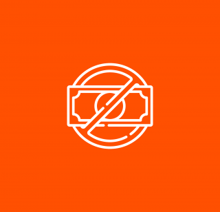 A dollar symbol enclosed in a circle with a slash