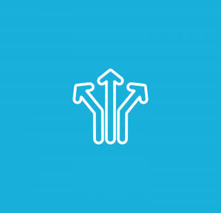 Three arrows pointing in different directions