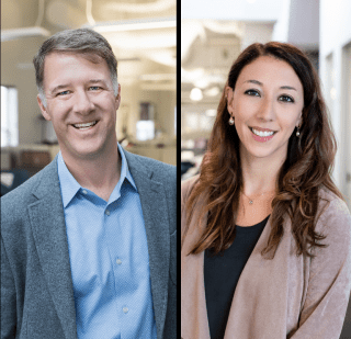 Headshot of Jason Smith, Managing Director and Founder, OHO Interactive (left) and Vanessa Theoharis, Director of Digital Marketing, OHO (right)