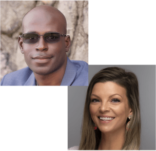 Headshot of Joshua Charles, Director of Web Strategy and Technology, Rutgers Business School and Adrienne Ritchie, Strategist, Growth and Insights, OHO