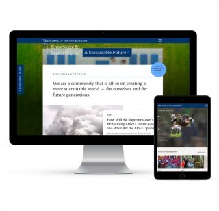 The Yale School of the Environment website displayed on a desktop and tablet