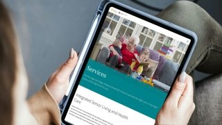HSL_CaseStudy_Hero2_1360x765.jpg The Hebrew Senior Life services page displayed on a tablet device