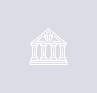 an icon depicting a campus building with four columns displayed on a grey background