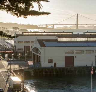 The Fort Mason Center for the Arts viewed at sunrise