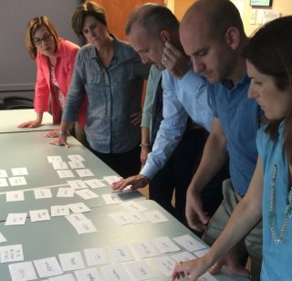 OHO clients participating in a card sorting activity