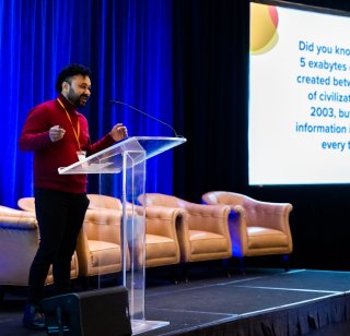 One of OHO's talented digital marketing strategists presents a lightning talk at OHO's annual summit
