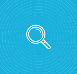 A magnifying glass icon