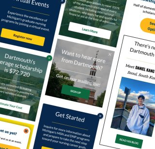 A collection of pop-up CTAs