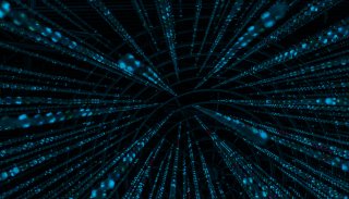 Image suggesting data moving through space