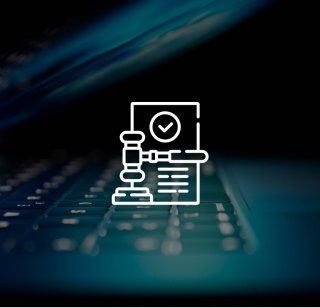 Laptop keyboard with legal icons