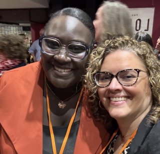 Cherrelle and Rachel at cocktail hour 