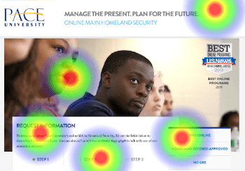 webpage with heat map