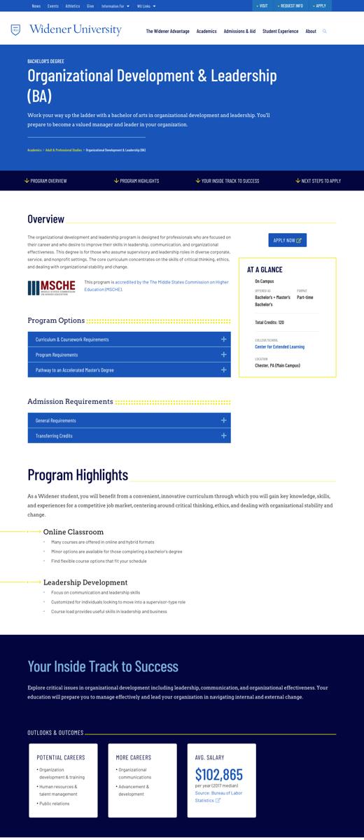 Widener University Ready. Set. Launch. OHO Interactive